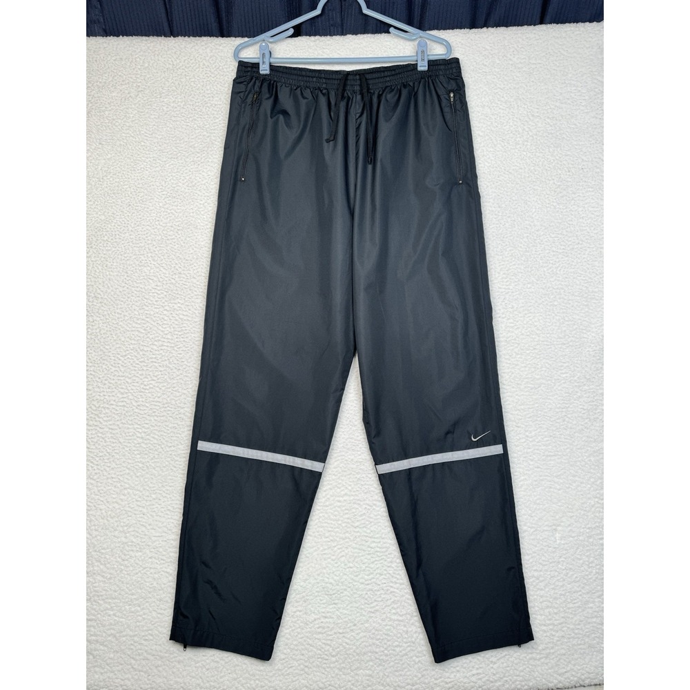 Vintage Y2K NIKE Track Pants Active Polyester Men's Medium - Black 3M Stripes